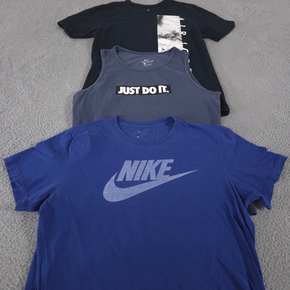 LOT OF 3 Nike x Air Jordan Shirt Mens L Multi Color Graphic Cotton Tee Tank Top